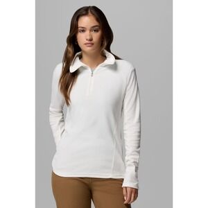Columbia Glacial IV 1/2 Zip Fleece Pullover Top Women XS White AK1131-125‎ NEW